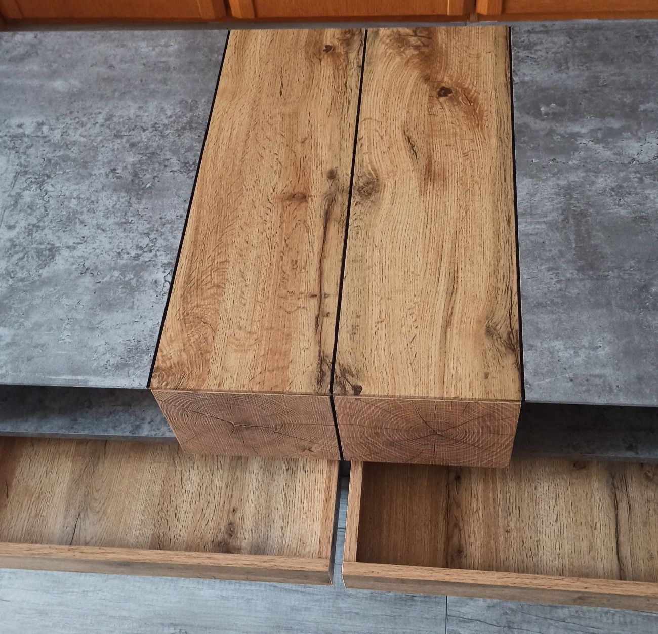 Ława stolik kawowy beton drewno loft