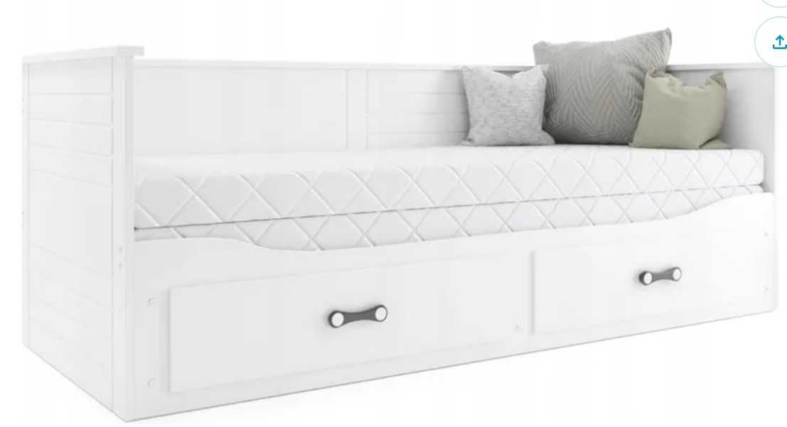 Łóżko Hermes rozkładane + Materace 80x200+szuflady
