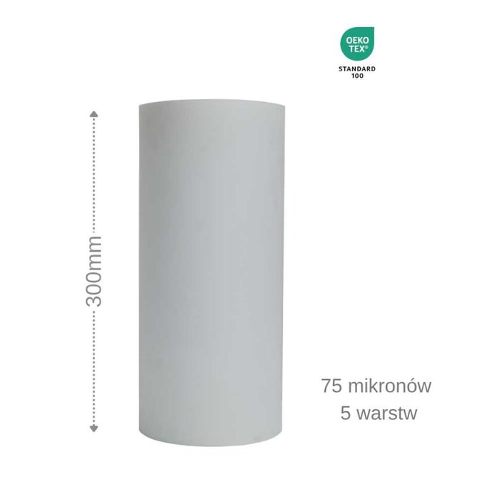 Folia DTF 30 cm  – dwustronnie matowa, 75 µm, 5-warstwowa, Hot Peel