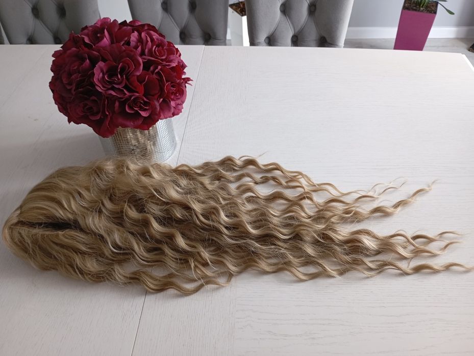 Peruka blond pasemka loki 75cm Amor GZ