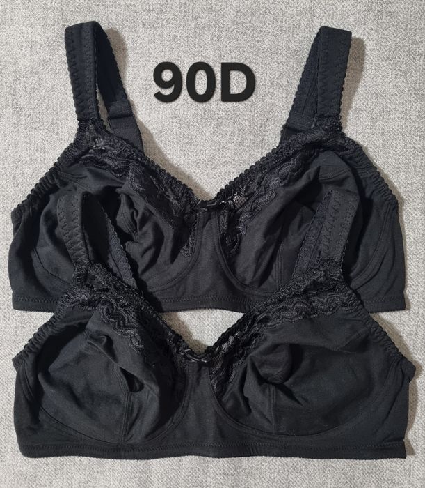 Bonprix 2 miękkie bawełniane biustonosze bez fiszbin 90D