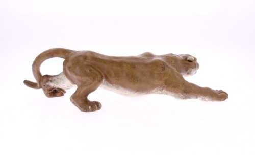 TIGRE, ESCULTURA - EM FERRO PINTADO . DIM: 40 CM