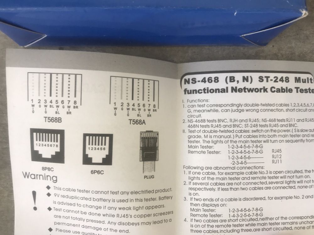 ХИТ Кабельный LAN лан тестер витой пары RJ-45 RJ-11 прозвонка кабеля