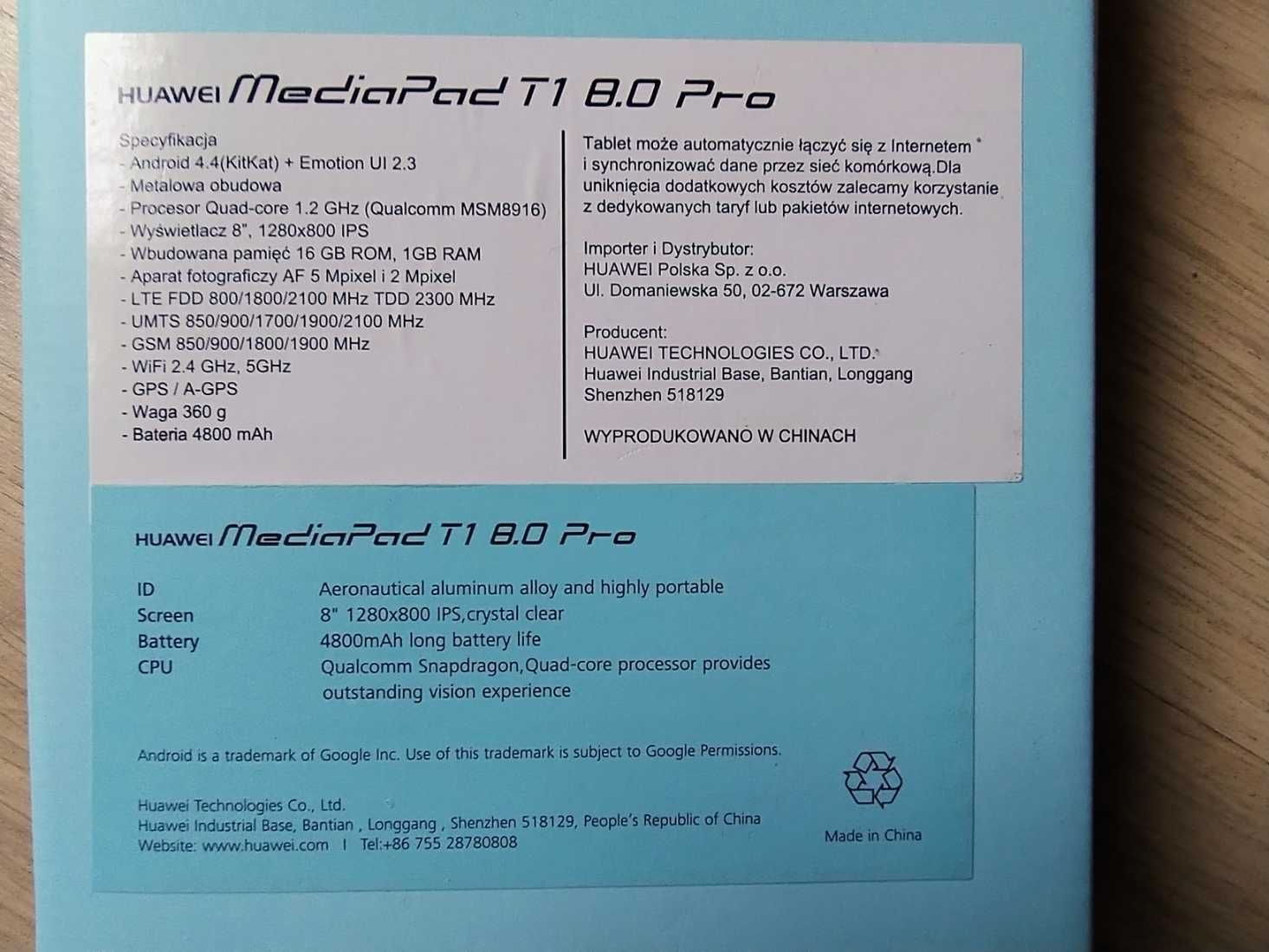 Tablet HuweiI MediaPad T1 8.0 PRO