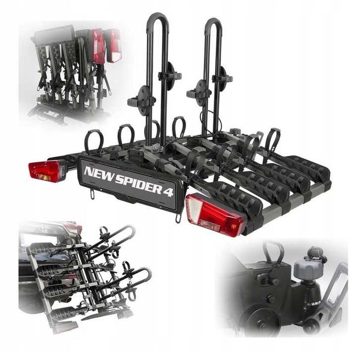 Platforma rowerowa Inter Pack New Spider 4 na 4 rowery hak składana