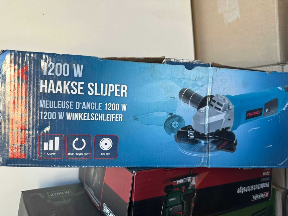 SZLIFIERKA KĄTOWA Ferrex 1200 W, Tarcza 125 mm, Regulacja Obrotów–NOWA