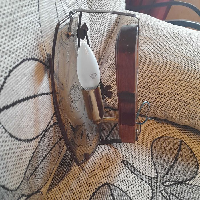 Żyrandol + kinkiet PRL