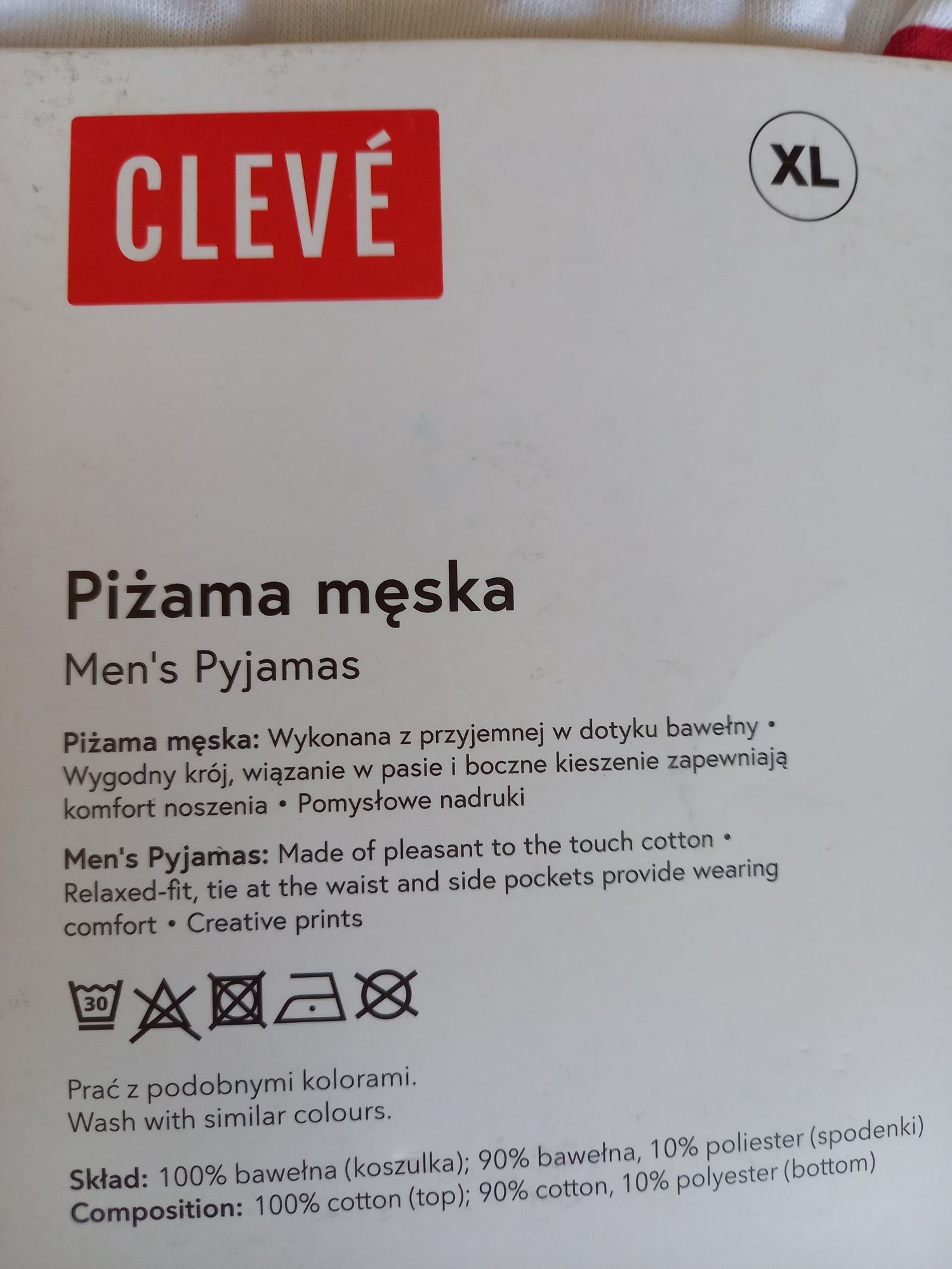 Piżama męska Cleve na krótki rękaw rozmiar xl