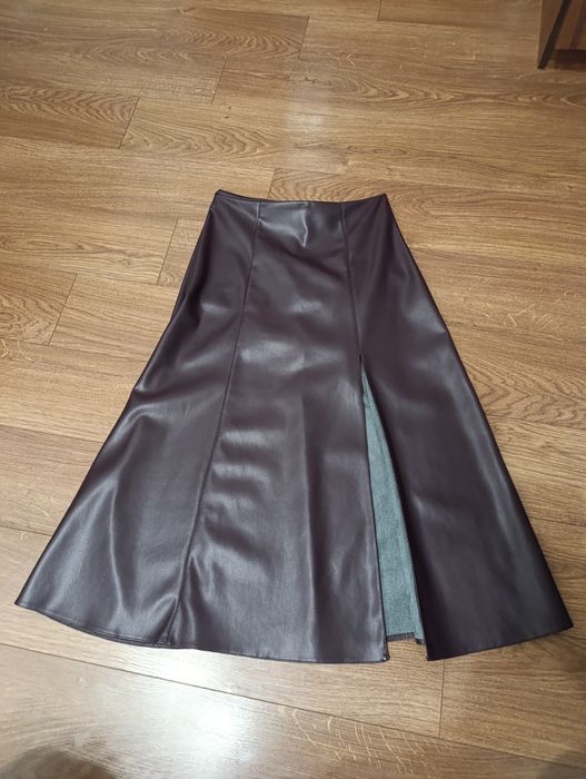 Шкіряна спідниця на флісі