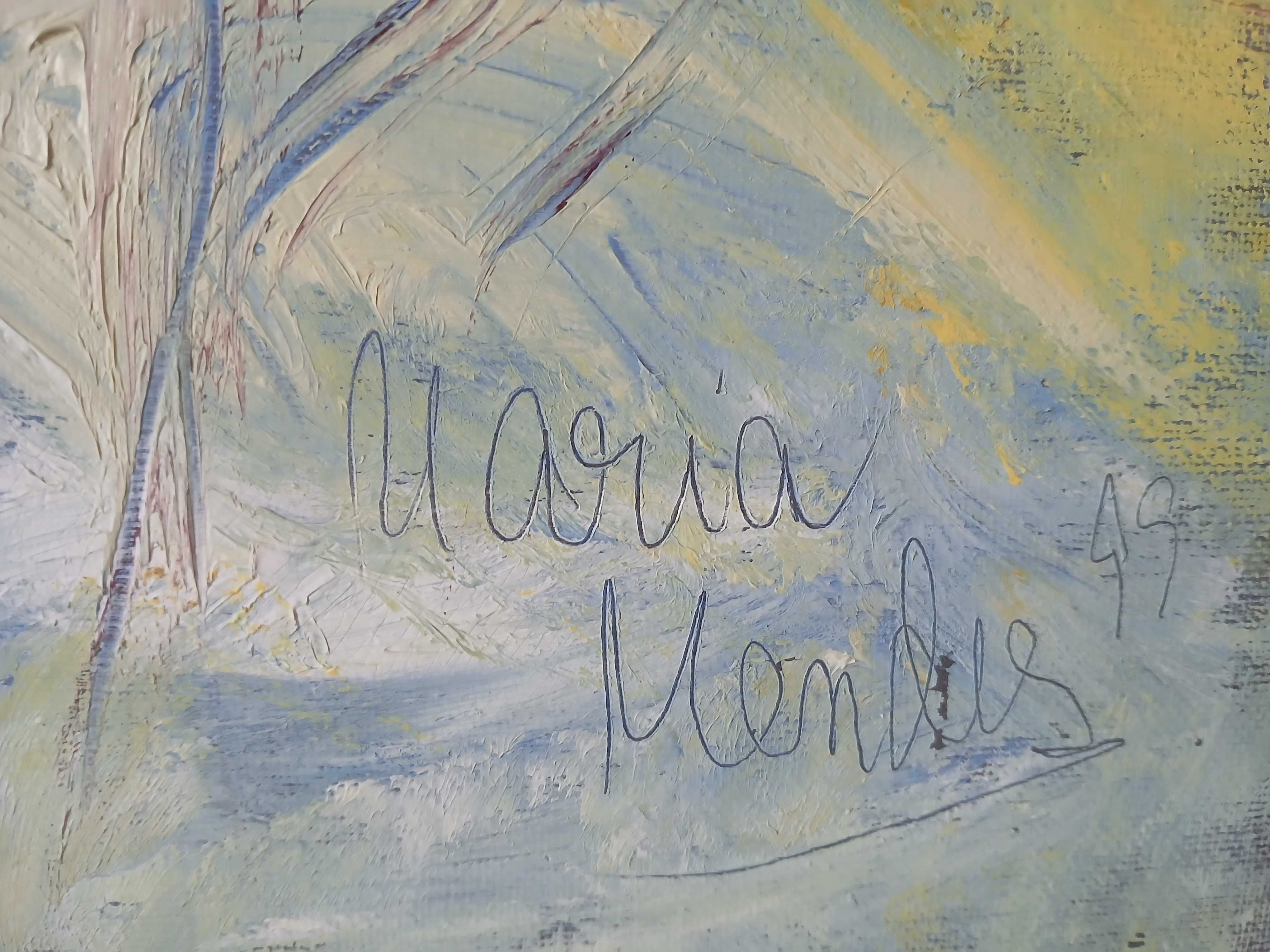 Bonito quadro a óleo da Pintora Maria Mendes. Original.
