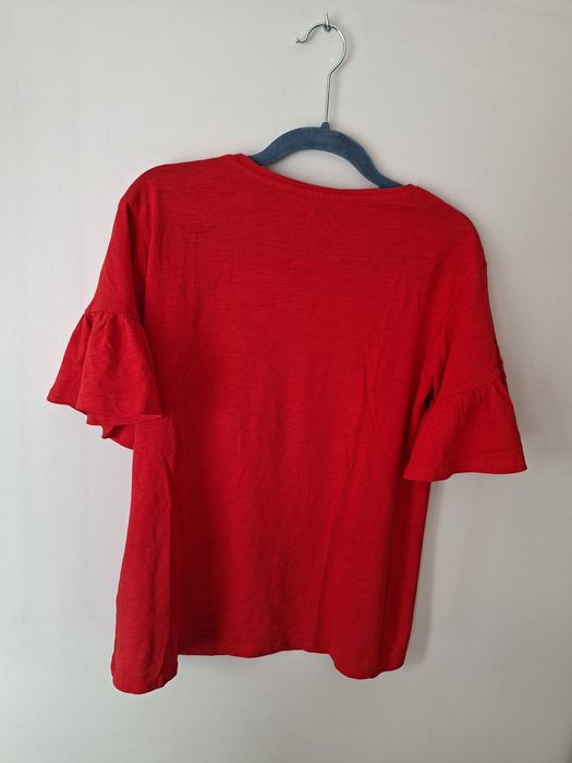 Koszulka damska, czerwona z szerokimi rękawkami