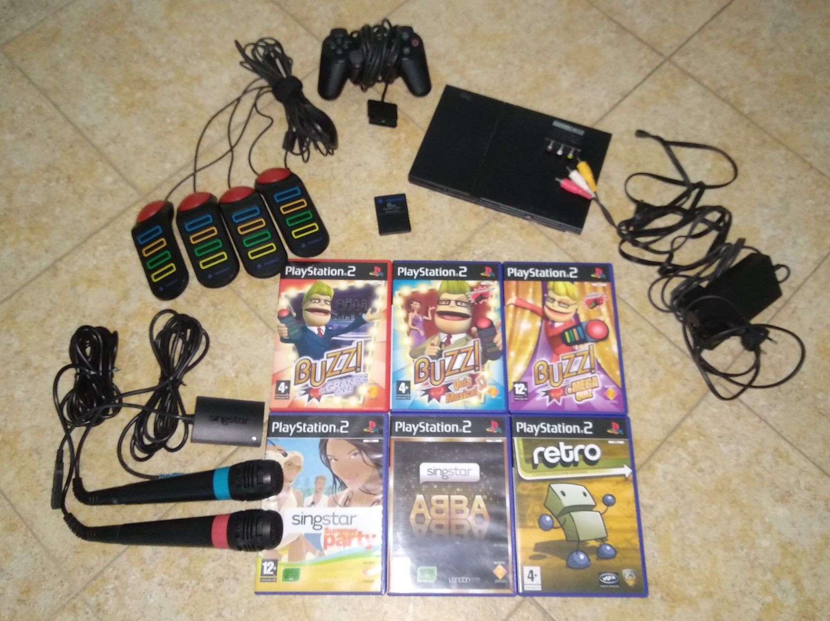 PS 2 com acessórios e jogos