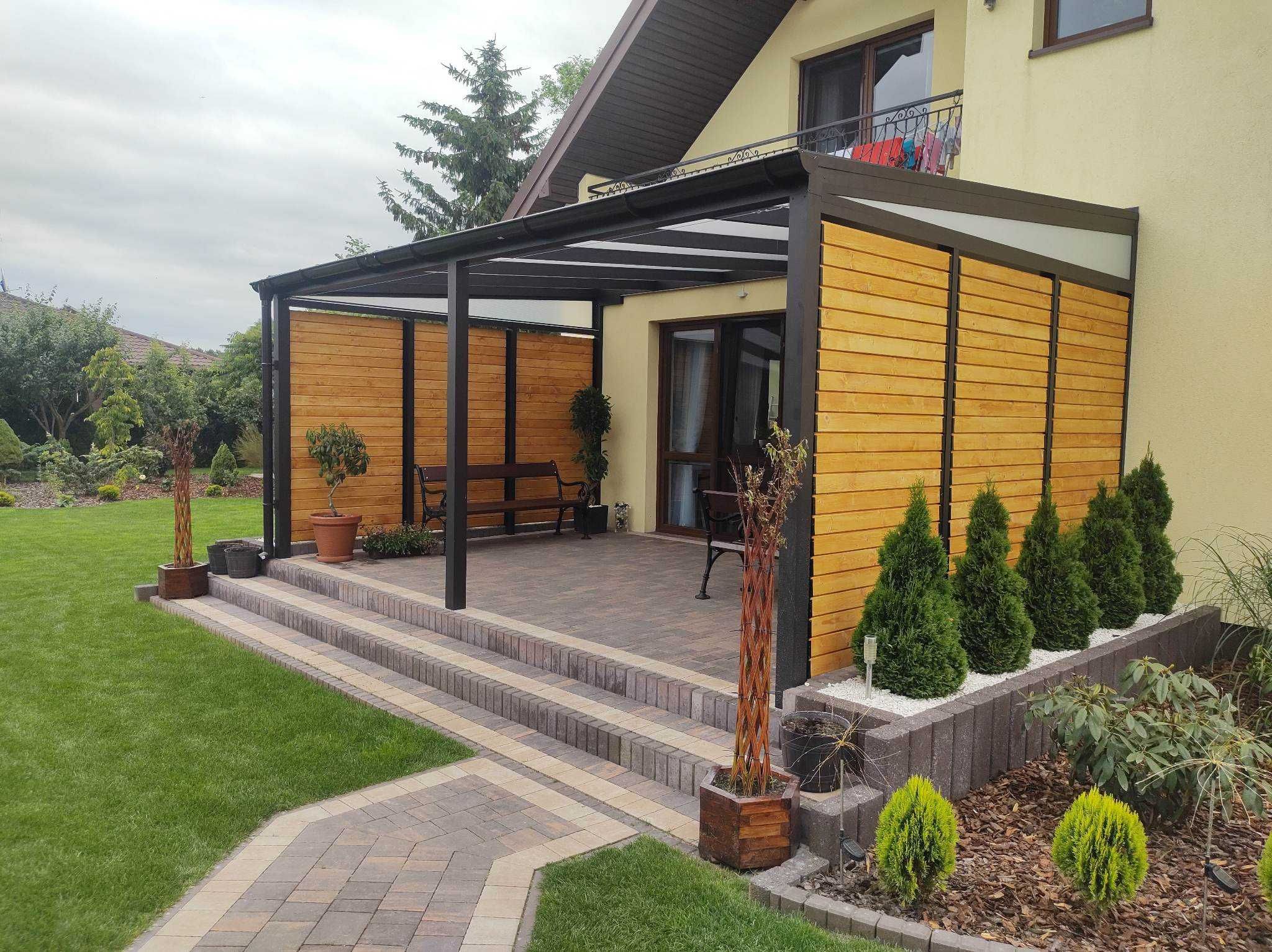 Zadaszenie tarasu Pergola szklane ściany Ruchome Ścianki Aluminium