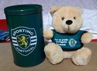 Urso de peluche do Sporting com lata -original