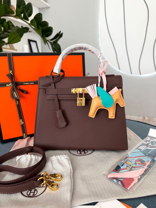 Сумка Hermes Kelly 25 Chocolate Gold
