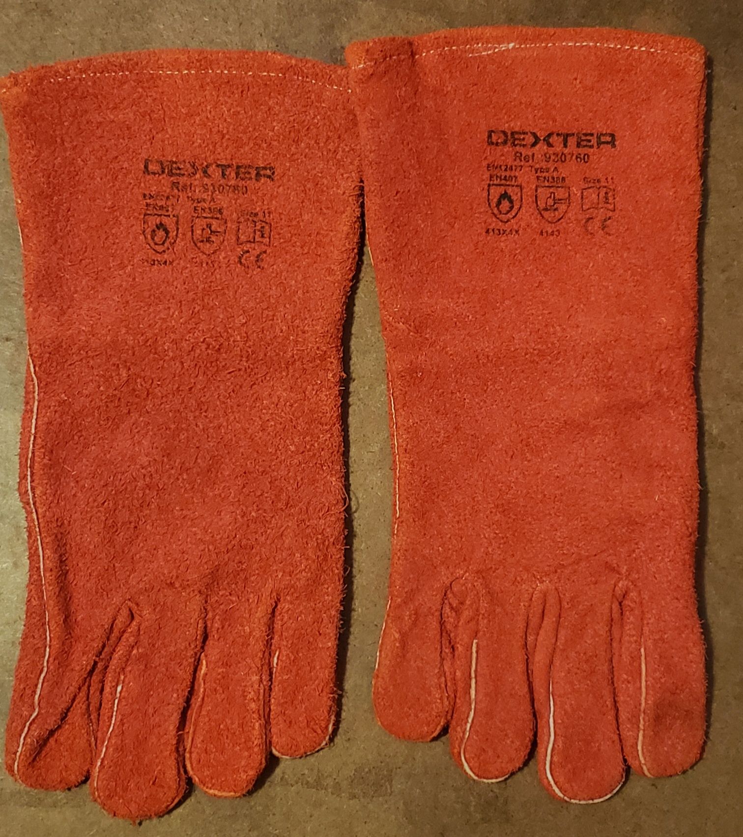Luvas de soldador Dexter. Novas. Tamanho 11