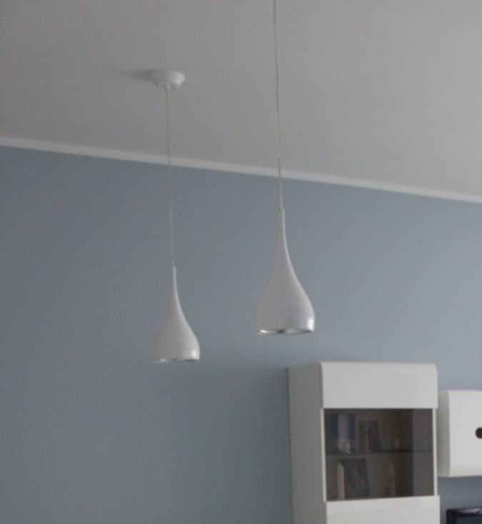 Zestaw lamp 2 pojedyncze + 3 na kole BRW  białe łezki drops krople bia