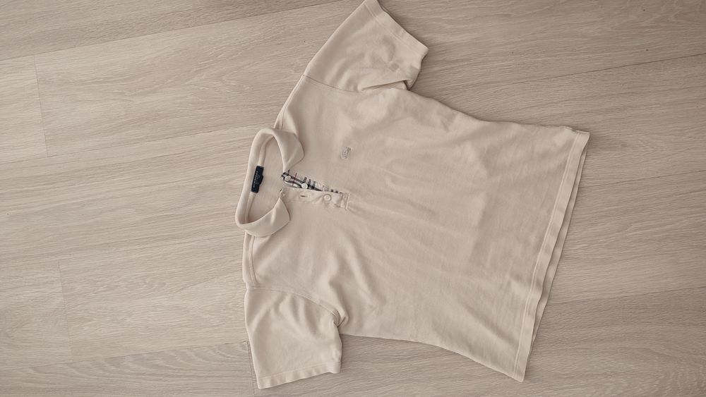 Beżowa elegancka damska koszulka polo rozm M wiosna Wielkanoc praca