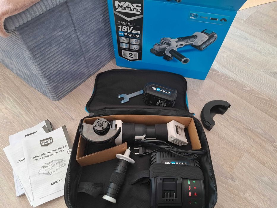 NOWA szlifierka MacAllister 18V 5.0Ah !! bateria  szybka ładowarka