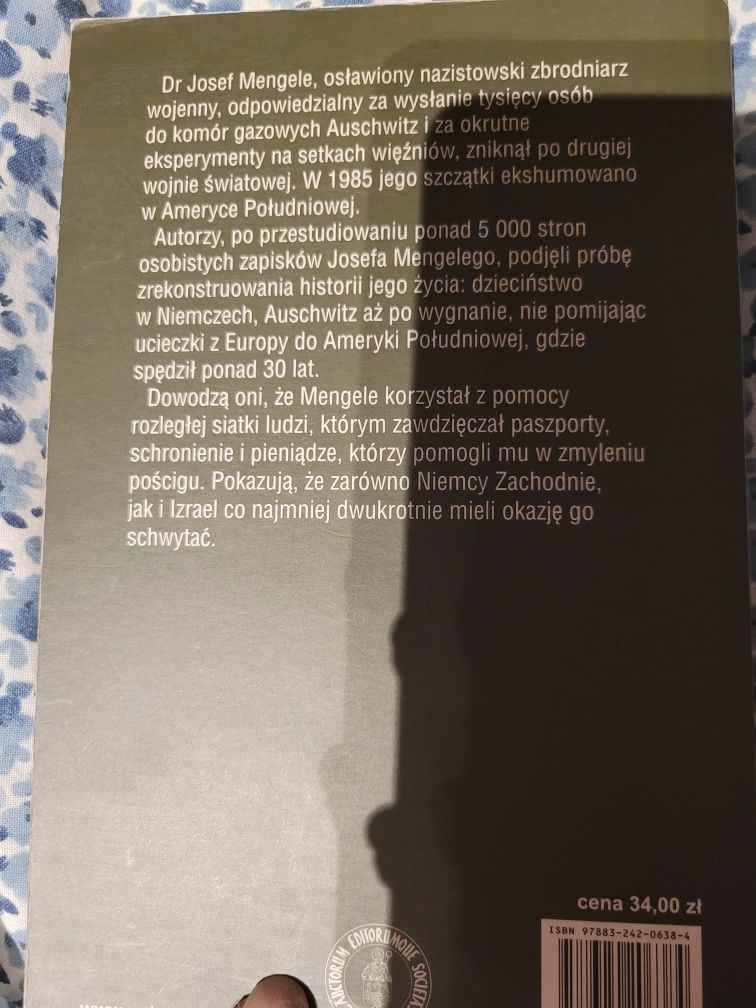 Książka "Mengele-Polowanie na Anioła Śmierci z Auschwitz "Tanio!