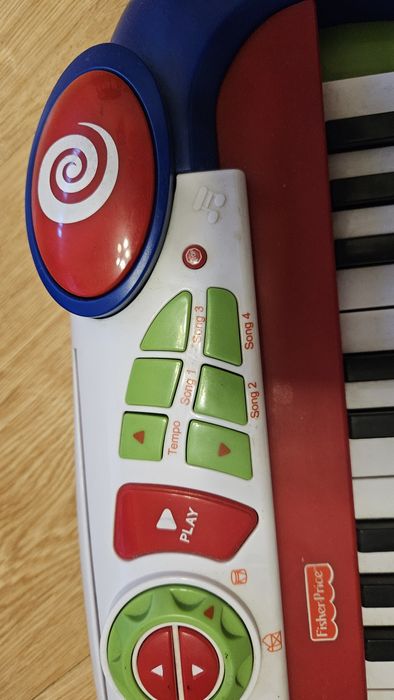 3 zabawki: Fisher price pianino organy+gitara grająca+klawiatura edu