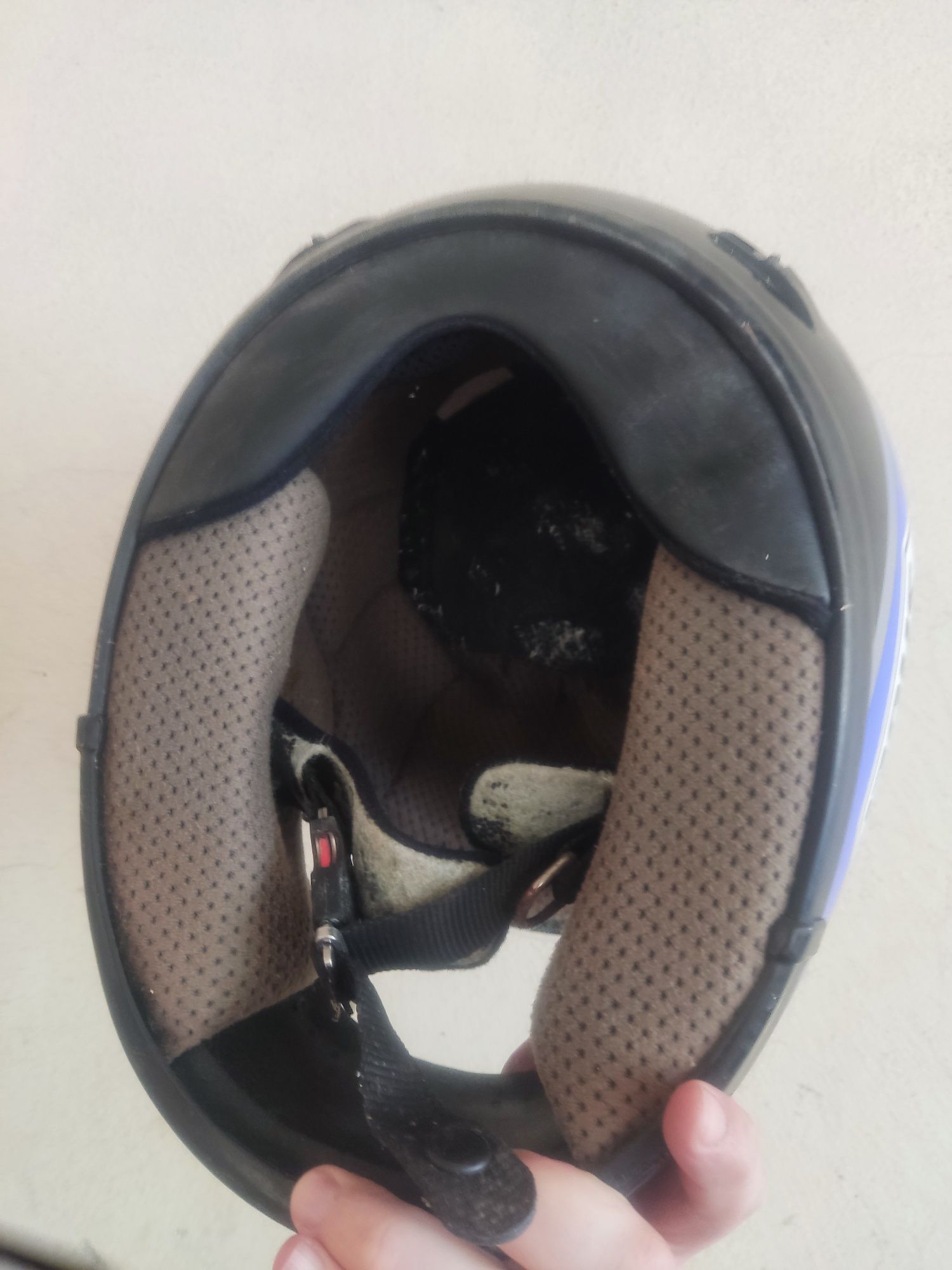 Capacete de mota azul preto e cinzento RF 200 Shoei