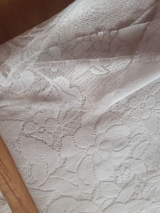 Długie białe firanki 2 pary z falbanka u góry