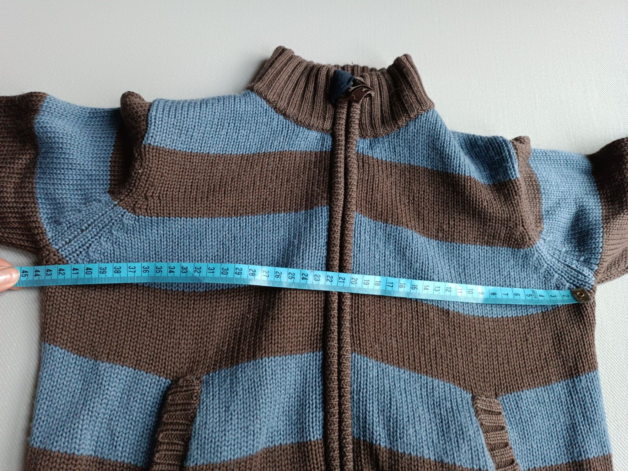 Petit Bateau sweter 8 lat 100% wełna brązowy