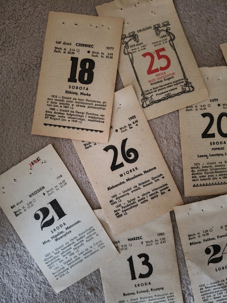 Tylko oryginalna kartka z kalendarza zdzieraka