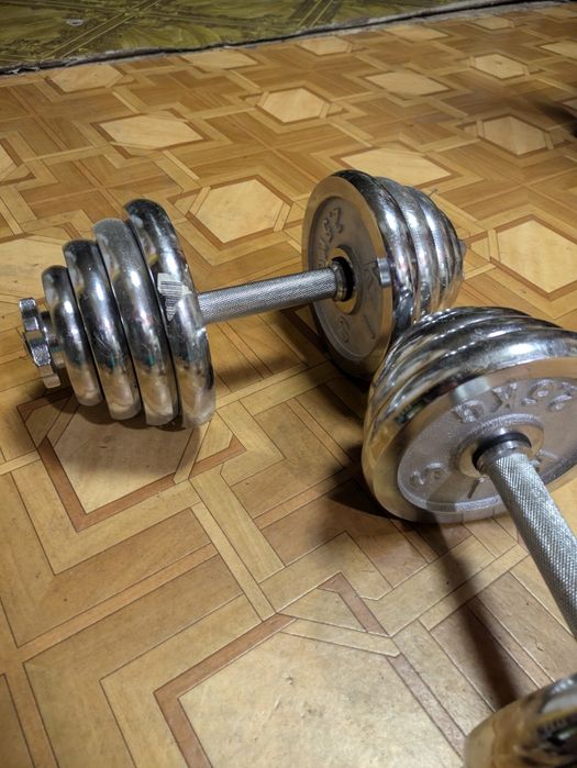 Гантелі 2 шт. по 15 кг Хромовані