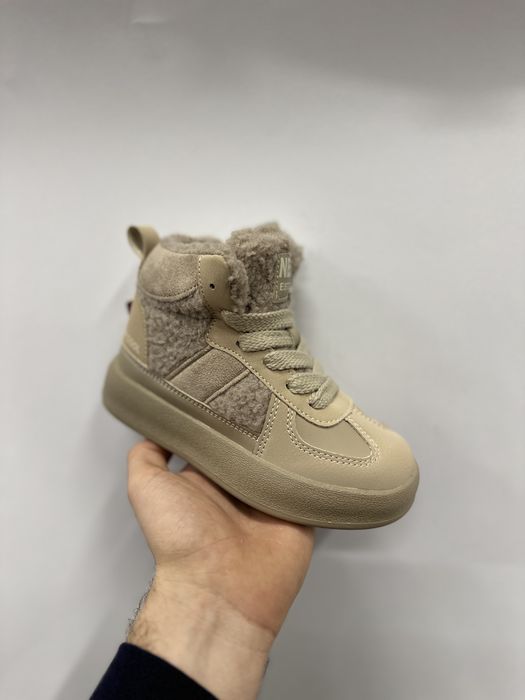 Черевички зимові на дівчинку 27-32, світлі ботинки зима, на овчині