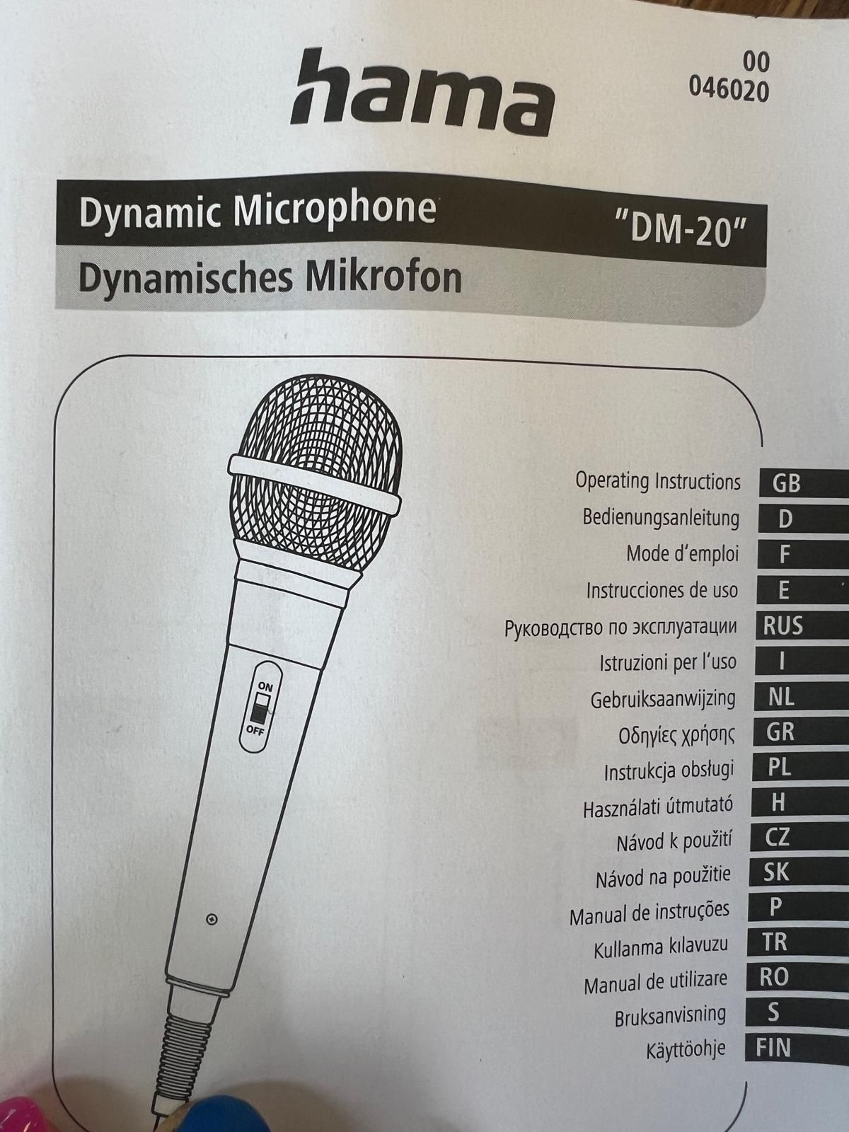 Mikrofon dynamiczny wokalowy Hama dm 20