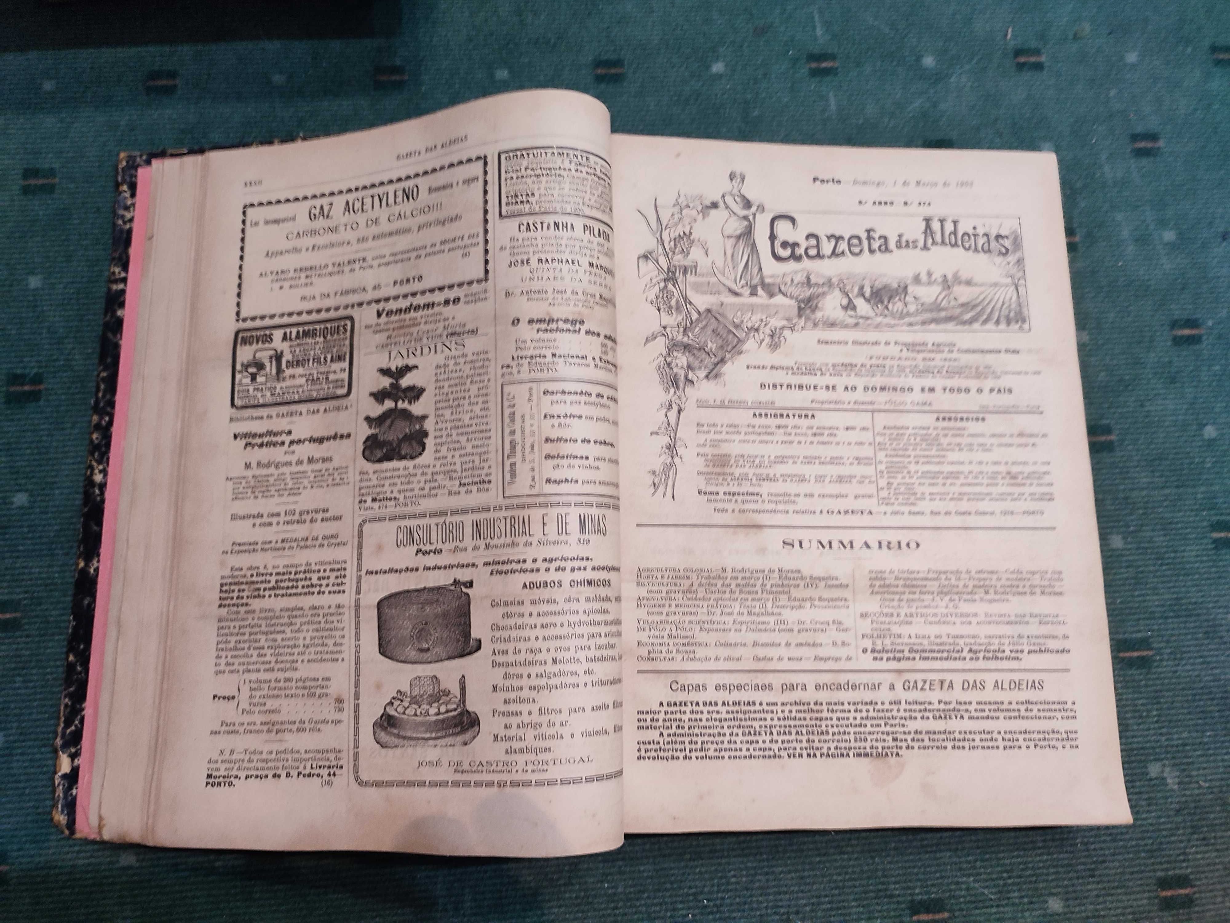 Gazeta das Aldeias - Ano de 1903 - 51 revistas encadernadas