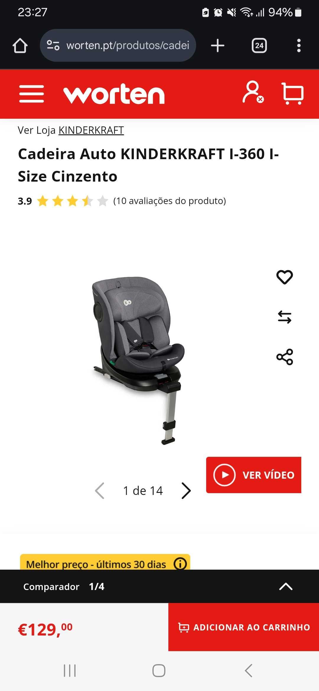 Cadeira auto kinderkraft