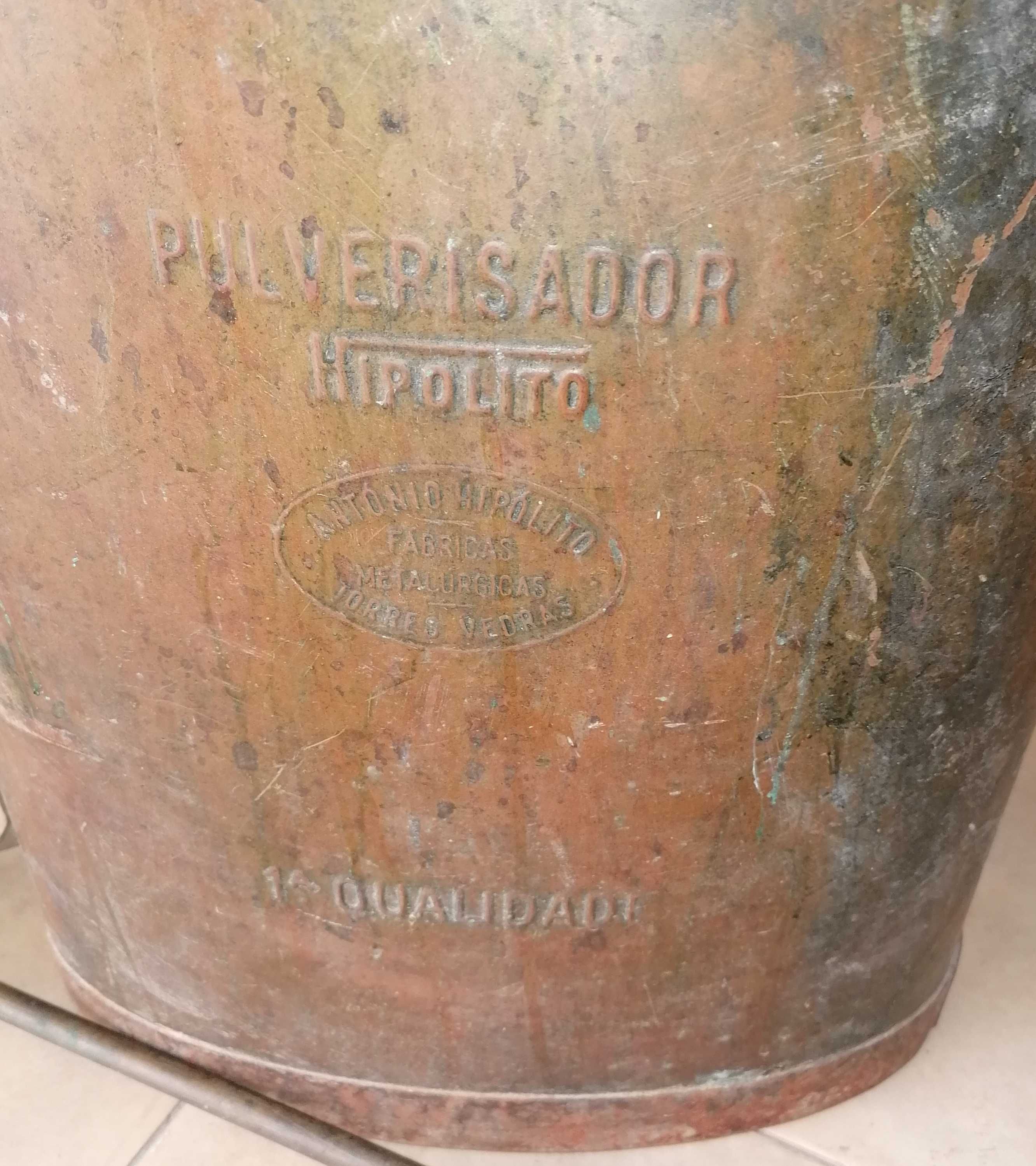 Pulverizador em cobre, Hipolito, muito antigo, funcional