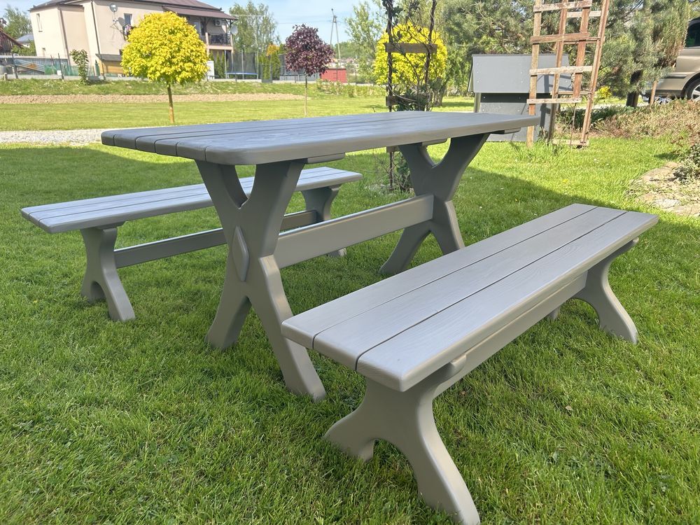 Meble ogrodowe stół ławki komplet