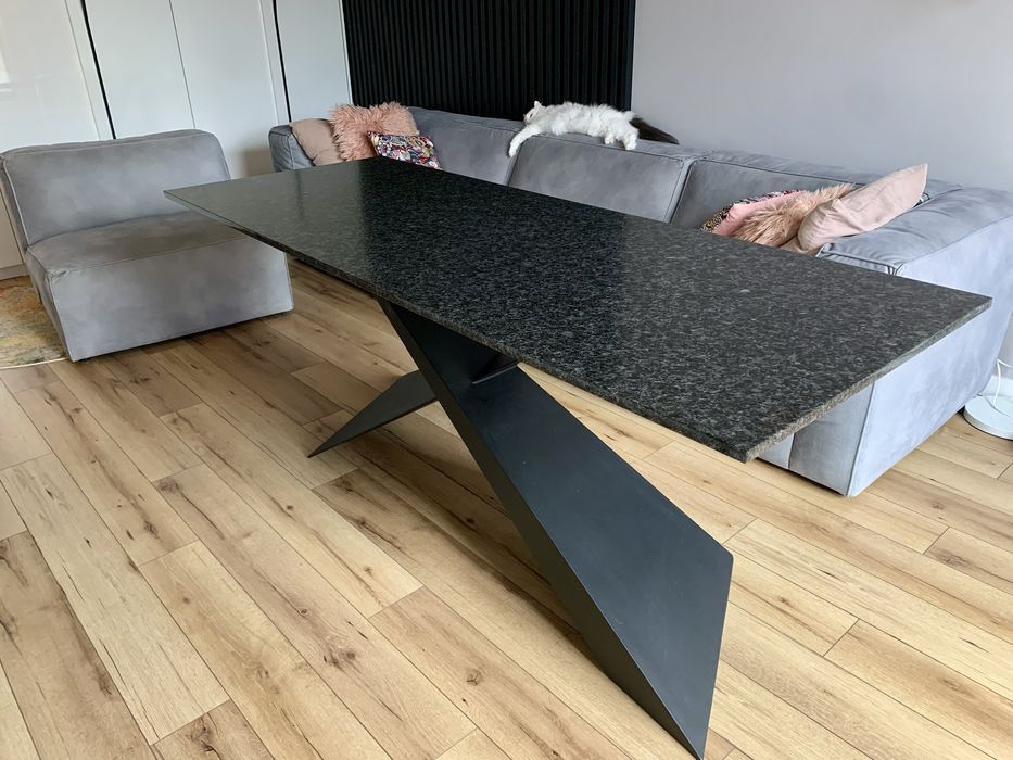 Stół z kamienia Angola Black 200x80 granit marmur