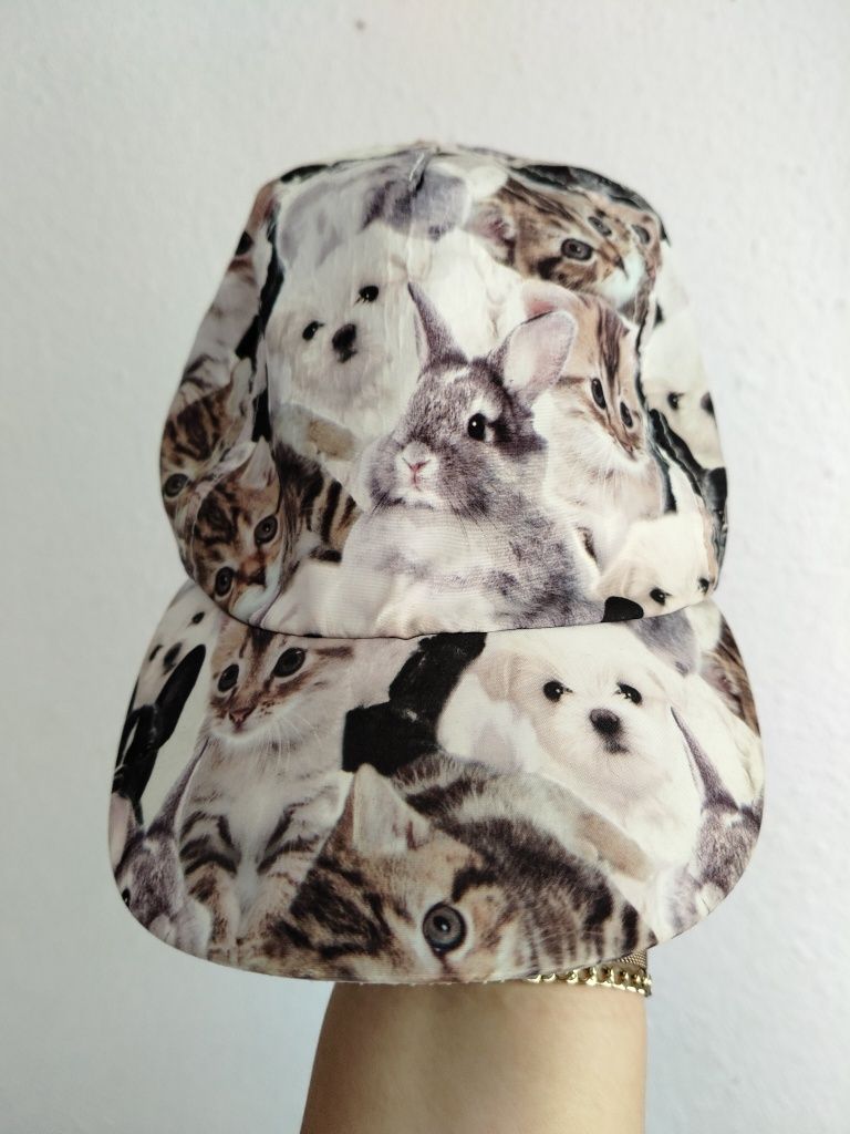 Czapka dziecięca h&m miękka ze zwierzętami 122/128