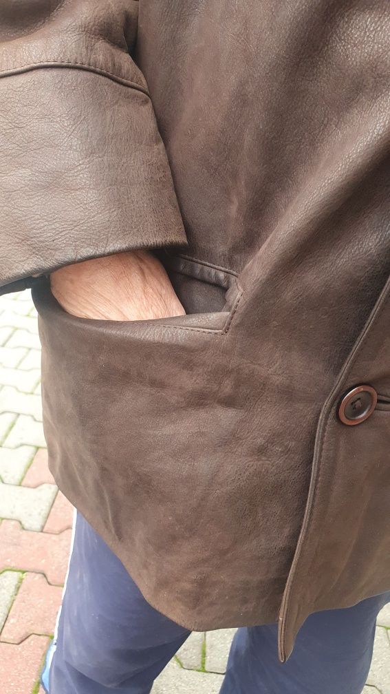 Skórzana kurtka  męska marynarka Adidas rozmiar L- XL