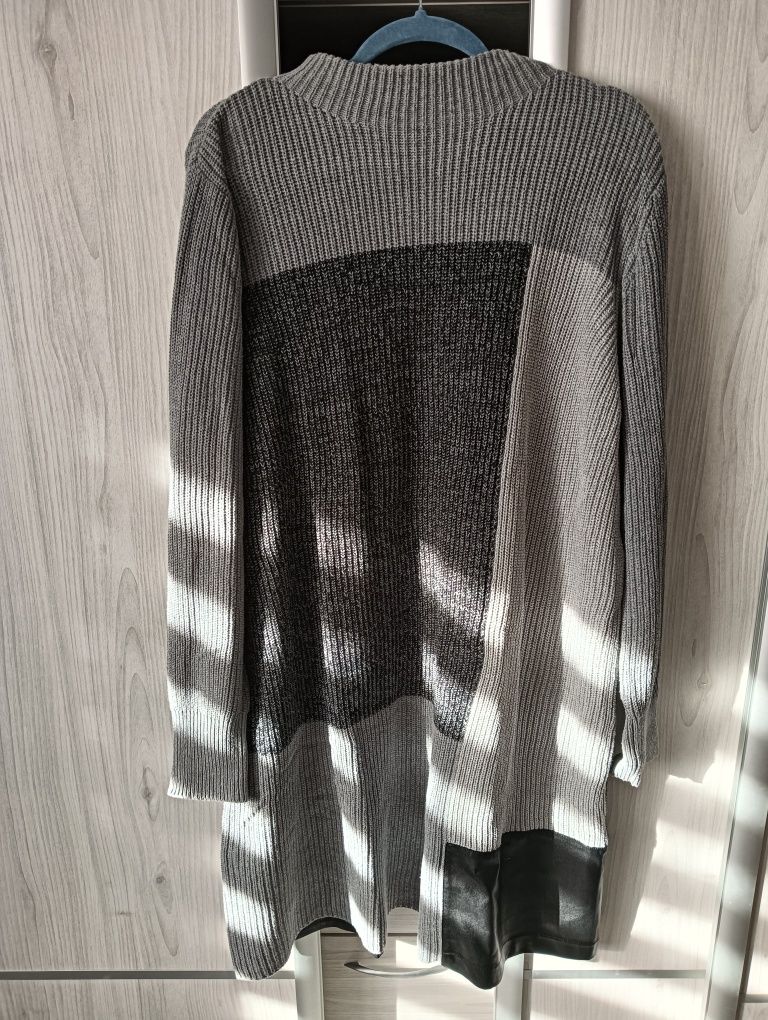 Sweter na zimę/wiosnę, sukienka ciepła zimowa sweterkowa, dzianina, sk