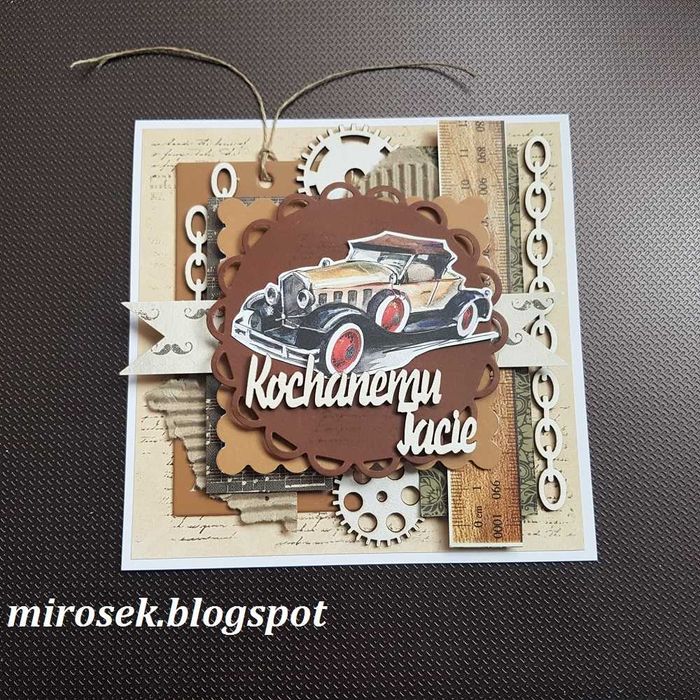 Kartka okolicznościowa męska ręcznie robiona dla dziadka taty chłopaka