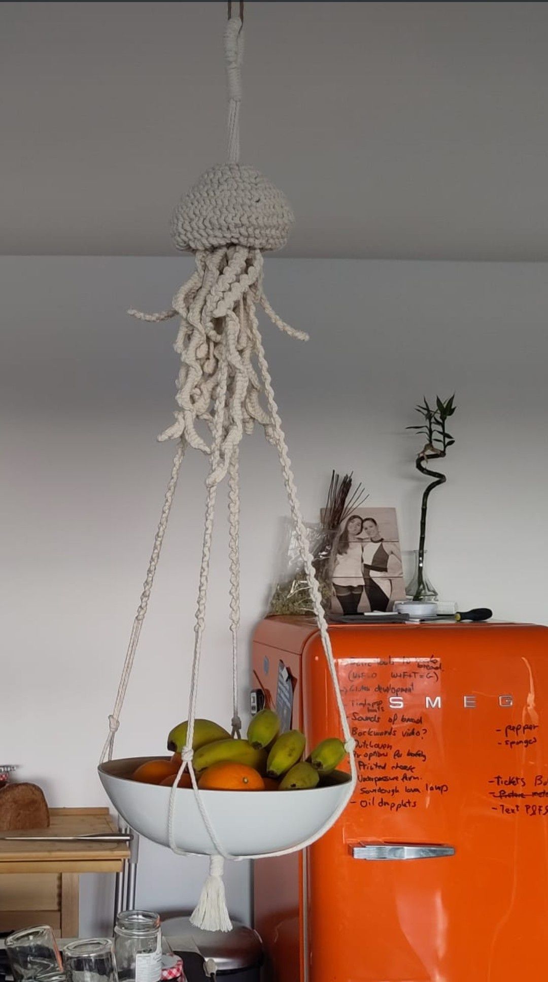 Fruteira suspença em macramé Medusa