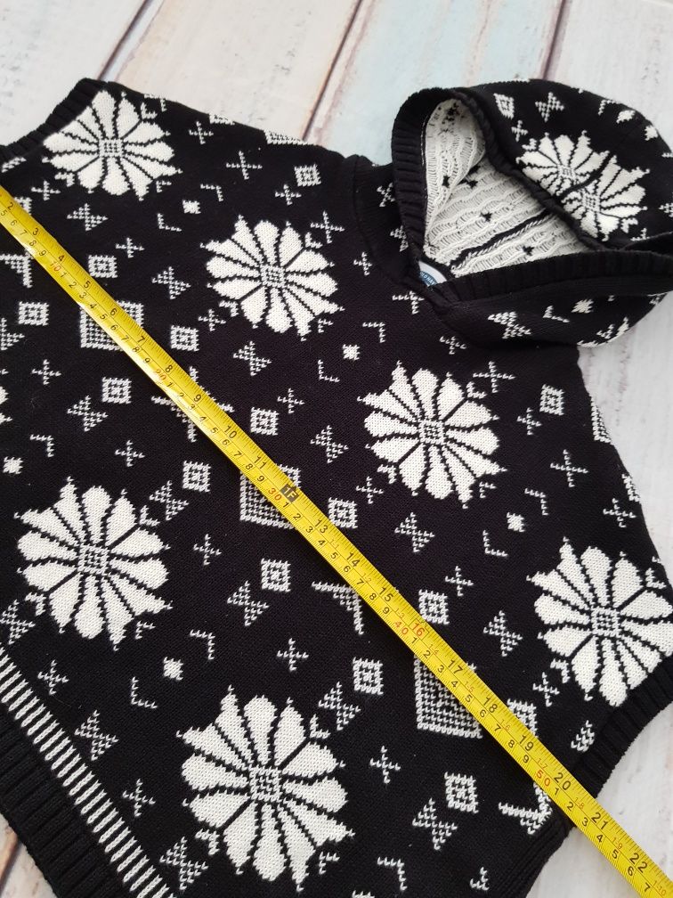 Ponczo z kapturem narzutka sweterem Old navy Gap s 6/7