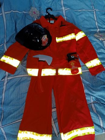 Strój, kostium karnawałowy strażak, straż 7-8 lat