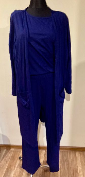 Komplet spodnie, bluzka, kardigan