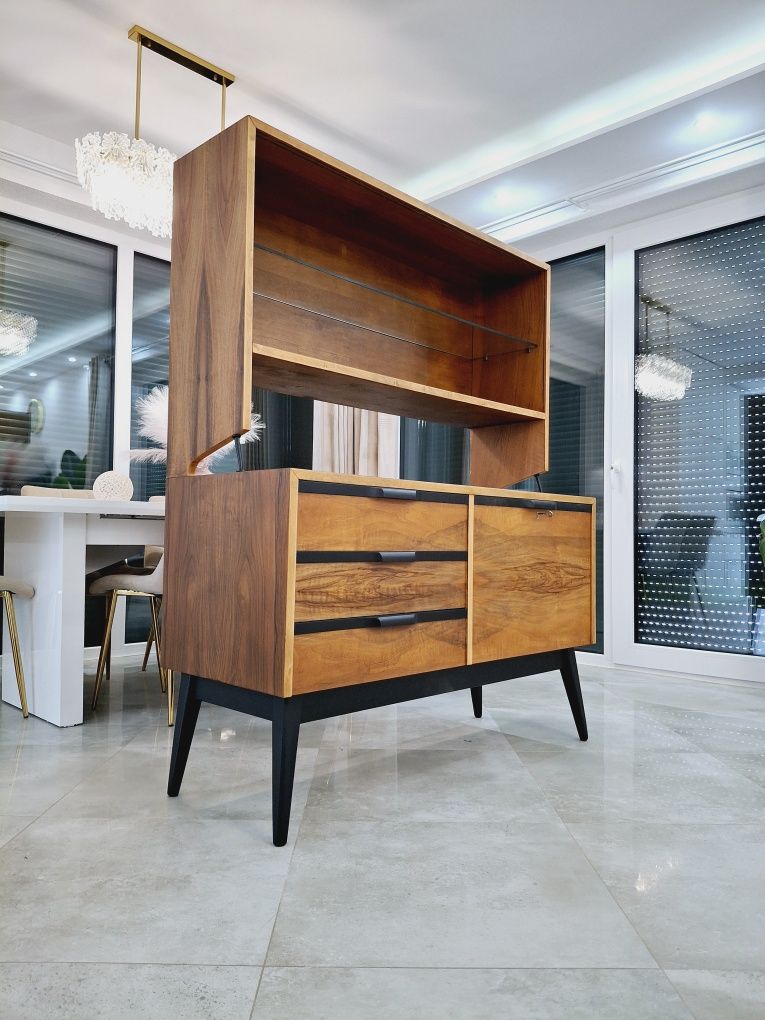 Komoda pomocnik z nadstawka Regał  Design PRL Bytomskie Fabryki Mebli