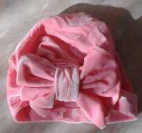 Новая детская шапочка тюрбан розовая шапка для девочки
