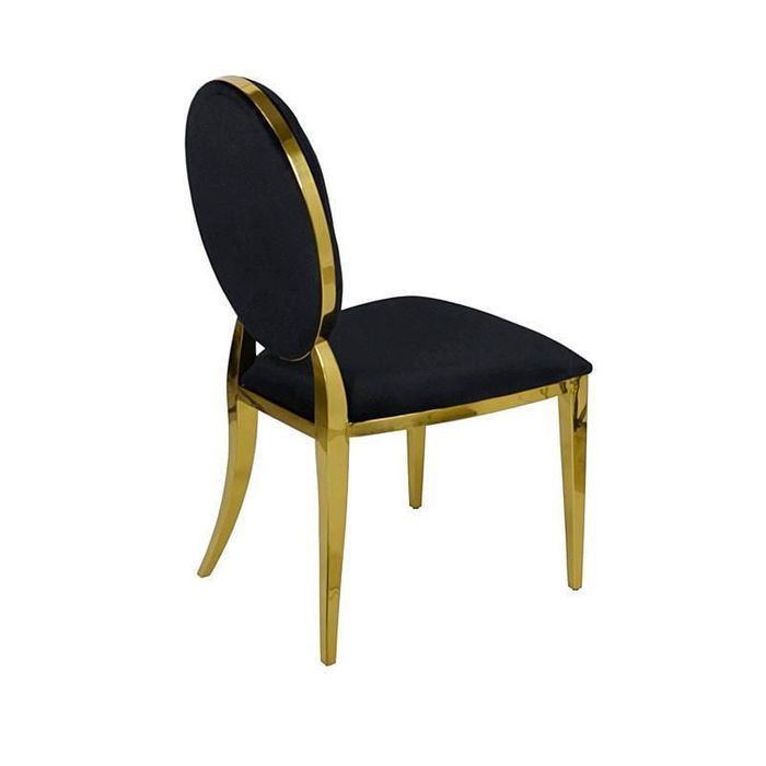 Krzesło Ludwik Gold  glamour black złote krzesła tapicerowane