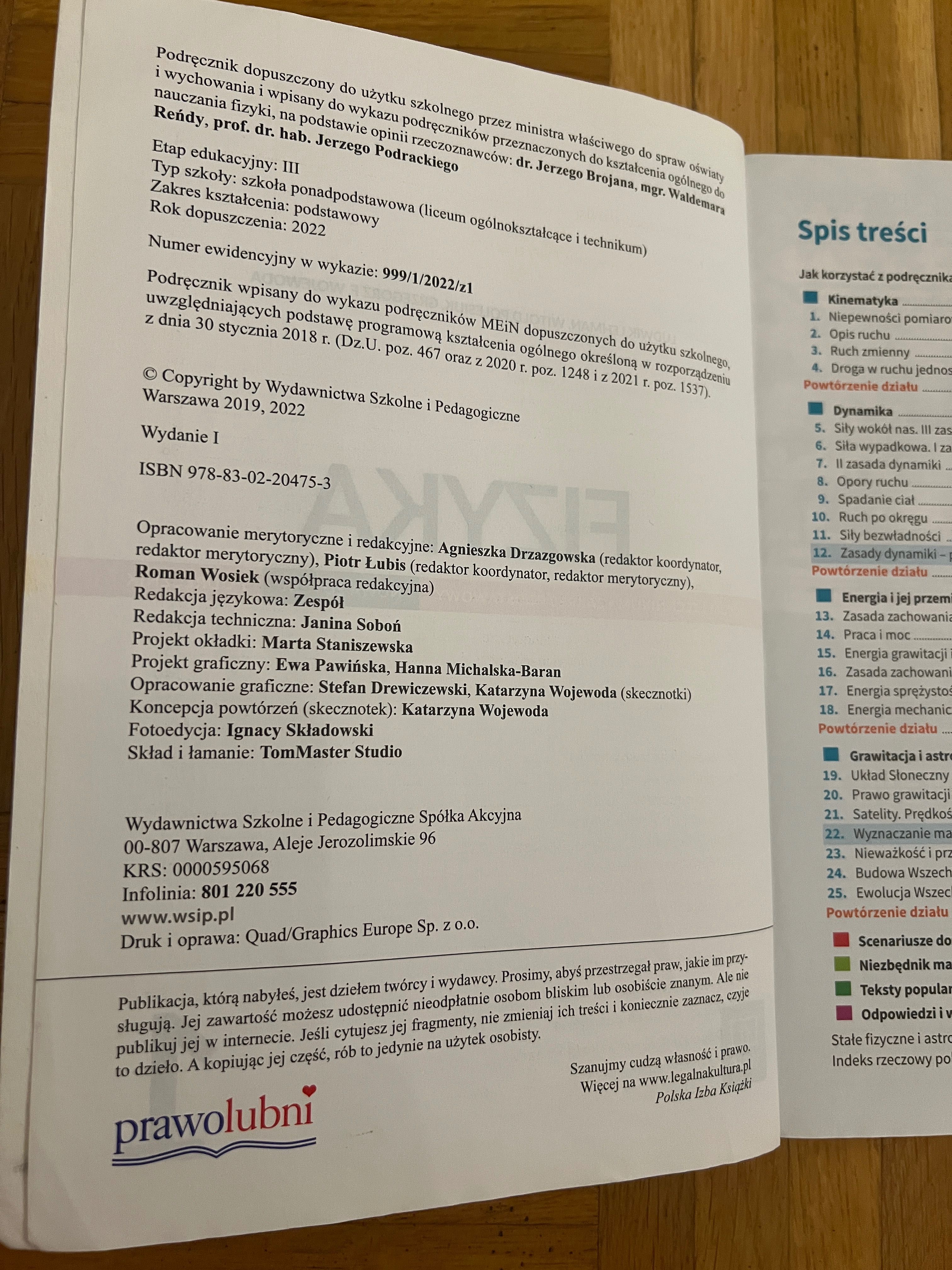 Fizyka 1 Podręcznik liceum technikum zakres podstawowy WSiP