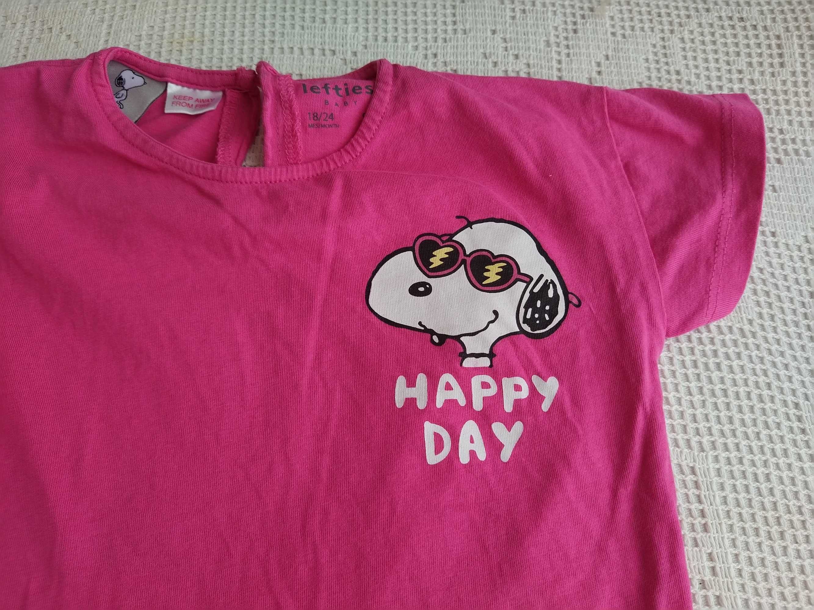 Blusa cor de rosa do Snoopy - Lefties - Tamanho 18 - 24 meses - 92 cm